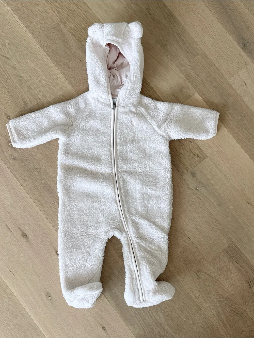 NWOT Polo Ralph Lauren Bear-Ear Teddy Fleece Bunting